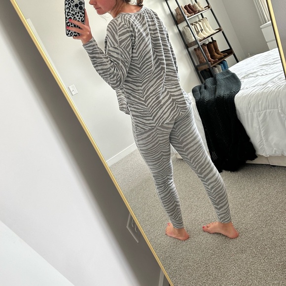 Aerie Gray Zebra Print PJ Set - Picture 5 of 11